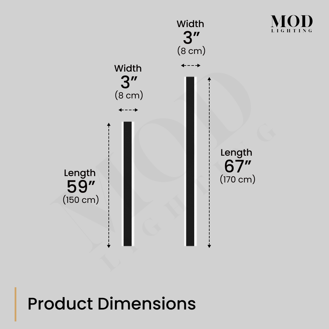 67"/170cm - dimensions
